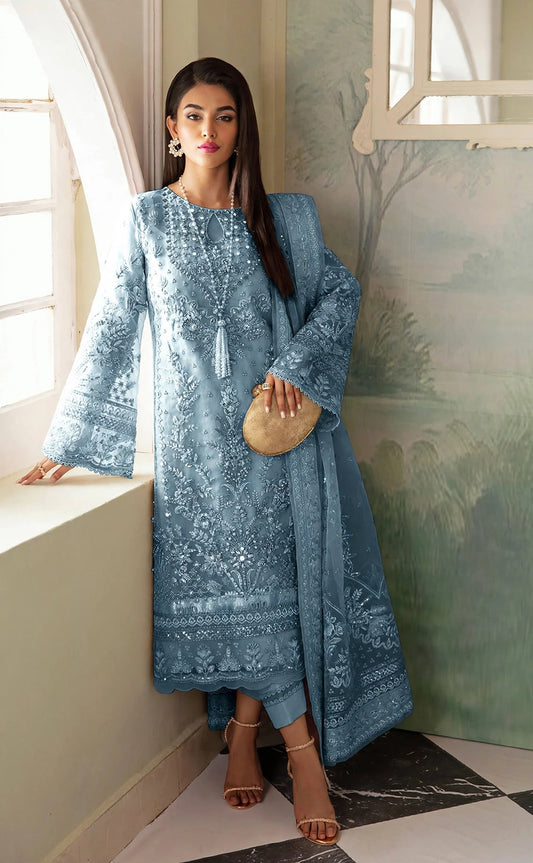 Peach Sorbet - Akbar Aslam Boring Chikankari Cutwork Luxury Viscose Festive Edit